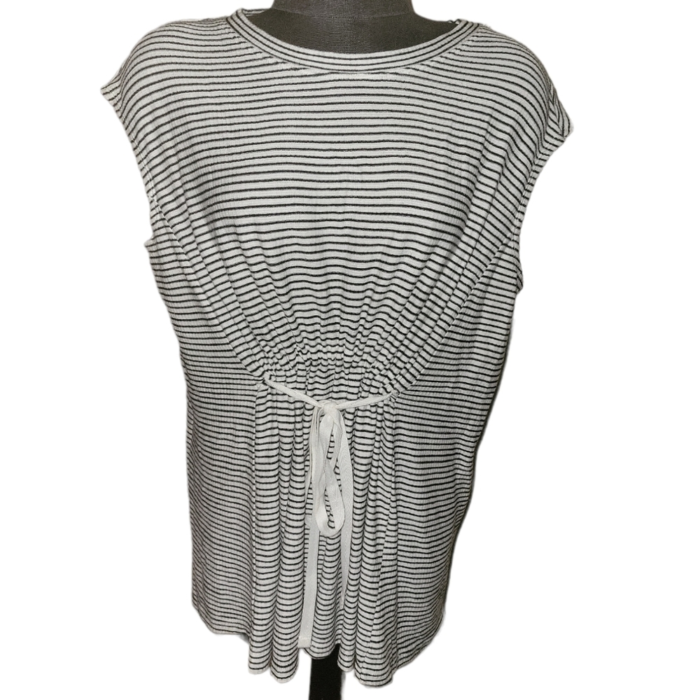 Max Studio Sleeveless Stopped Front Cinch Waist Top sz M